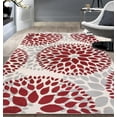 thumbnail image 6 of Rugshop Modern Floral Circles Design for Living Room,Bedroom,Home office,Kitchen Non Shedding Area Rug 3'1" x 5' Red, 6 of 7