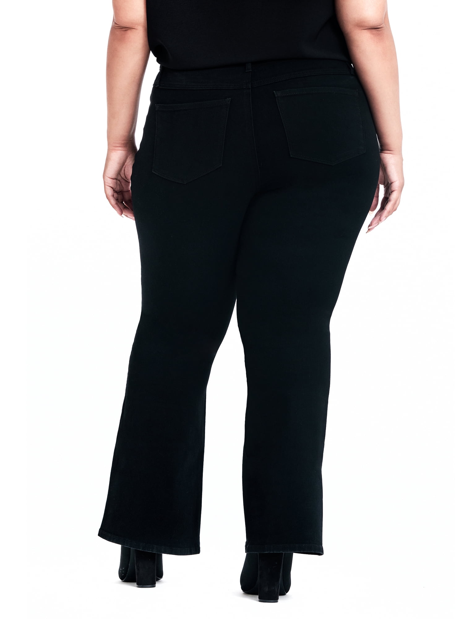 A3 Denim Women's Plus Size High Rise Flare Jeans