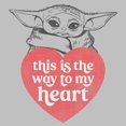 thumbnail image 2 of Women's Star Wars: The Mandalorian Valentine's Day Grogu This is the Way to my Heart  Graphic Tee Athletic Heather Small, 2 of 4