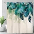 thumbnail image 5 of BSHAPPLUS® Elegant Peacock Feather Shower Curtain, 72"x72" Teal Blue Green Luxury Feather Drape Design, Waterproof Fabric with 12 Hooks, Boho Chic Elegant Bathroom Decor, 5 of 10