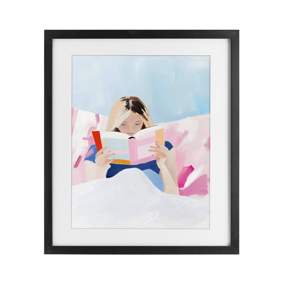 Stupell Industries Modern Cozy Reading In Bed Black Framed Print Under Glass, 13 x 16, by The Prints Vibe