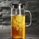 thumbnail image 2 of Jarra de vidrio transparente con tapa para servir agua fría o caliente, té helado o bebidas. tal como se describe, 2 of 8