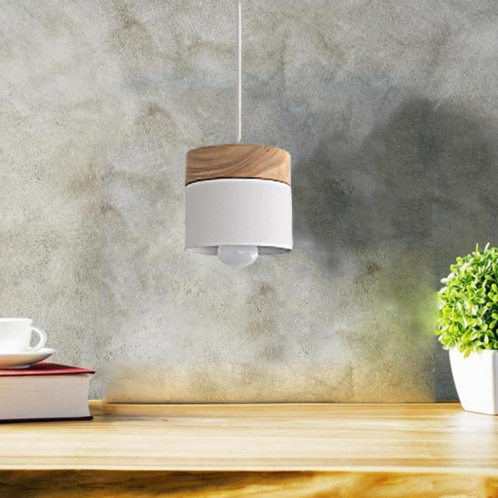 Ceiling Pendant Light with Wood Pattern , Simple Style Hanging Lighting Fixtures for Living Rooms, Dining Room, Kitchen - White