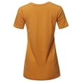 thumbnail image 3 of A2Y Women's Basic Solid Premium Cotton Short Sleeve V-neck T Shirt Tee Tops Desert Mustard S, 3 of 6