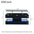thumbnail image 2 of Morufur Lift Up Coffee Table with Hidden Storage, Modern Rectangle Coffee Tables with LED Lights for Living Room, Black, 2 of 9