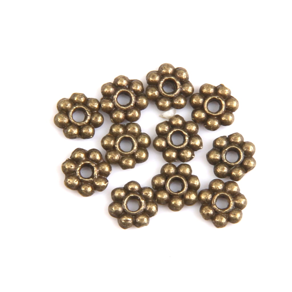 Wholesale 100pcs Rose Gold Flower Daisy Spacer Beads Jewellery Findings 4mm 