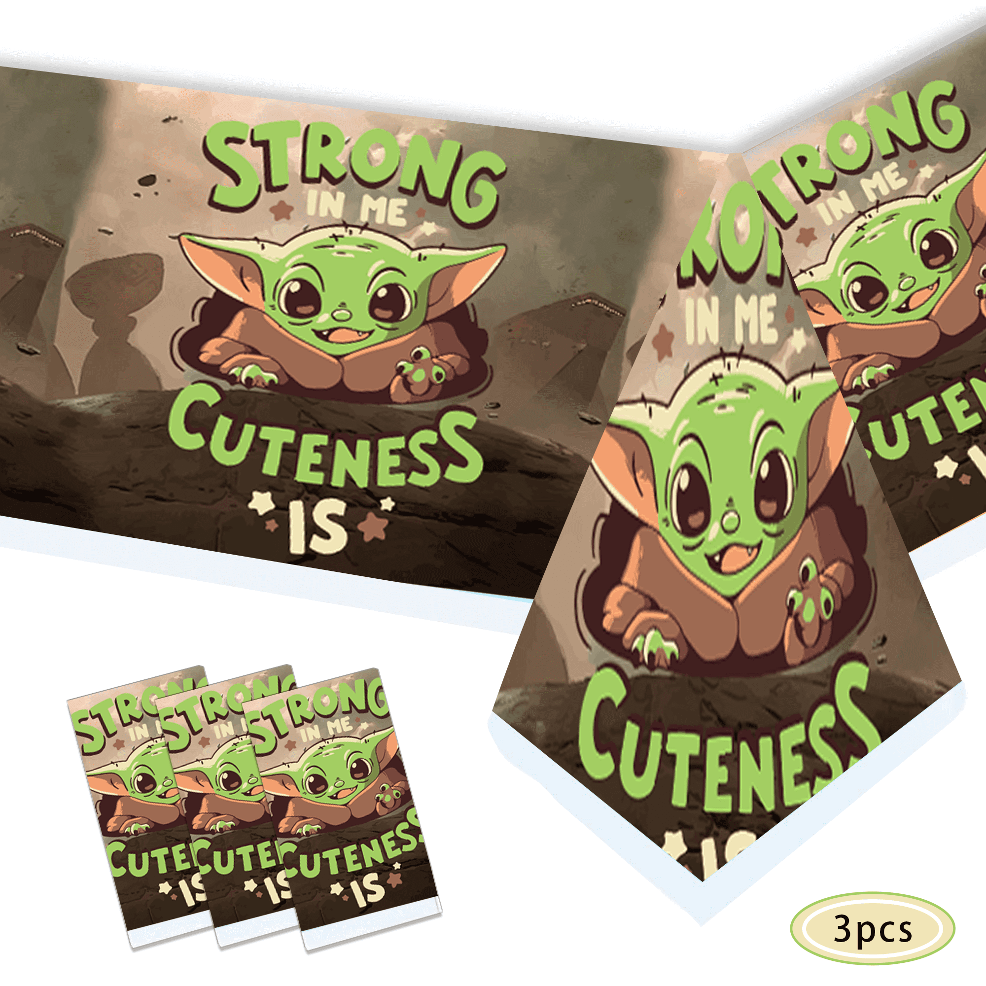 3 Pcs Yoda Birthday Decorations Tablecloths Yoda Party Supplies