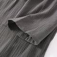 thumbnail image 4 of Bata de baño informal de verano para hombre, de manga larga, con cuello en V, fina y transpirable, con bolsillos y pantalones de poliéster, 4 of 6