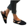thumbnail image 3 of asddcavvf Ladies Summer Fashion Solid Color Hollow And Breathable Toe Cap Flat Sandals, 3 of 3