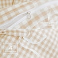 thumbnail image 4 of JOLUSERE 3-Piece Soft Breathable Gingham Duvet Cover King Set，Beige White Plaid Checkered Bedding Cover, 4 of 8