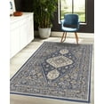 thumbnail image 4 of Vintage Decorative Rug, Nostalgic Oriental Look Floral Baroque Details and Ornaments Bohemian, Quality Carpet for Bedroom Dorm and Living Room, 6 Sizes, Navy Blue Pale Coffee, by Ambesonne, 4 of 4