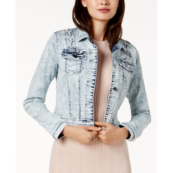 Guess Cotton Lace Up Denim Jacket A Snow Wash XL