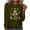 Army Green#2, variant on Spring Tops for Women Long Sleeve Shirts for Women Plus Size Women's Printed Round Neck Pullover Casual Women's Womens Fall Clothing New Arrivals