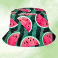 thumbnail image 2 of LPKRT Unisex Printed Bucket Hat Lightweight Breathable Sun Cap Packable Sun Protaection Outdoor Hat Watermelon Red, 2 of 4