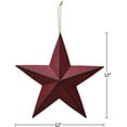 thumbnail image 6 of Patriotic Metal Barn Star Hanging Wall Decor Distressed Country Barn Star Texas Star Decor Outdoor Indoor Decor (1, Red), 6 of 7