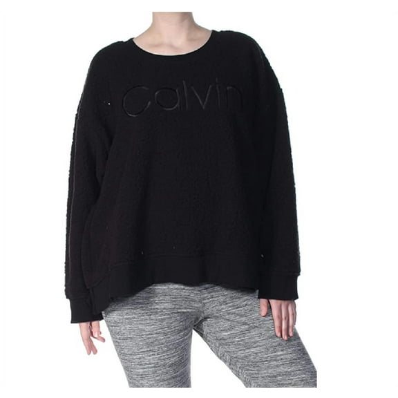 Calvin Klein Women's Sherpa Sweatshirt in Black in X-Large