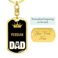 thumbnail image 3 of Persian Cat Dad King Keychain Stainless Steel or 18k Gold, 3 of 10