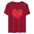 thumbnail image 4 of Tbopshirt Womens Tops,Valentine's Day T-Shirts for Women Graphic,Plus Size Tops,Women Valentines Day Heart Printed Short Sleeve T-Shirt Novelty Graphic Tops Casual Round Neck S-XXXL, 4 of 6