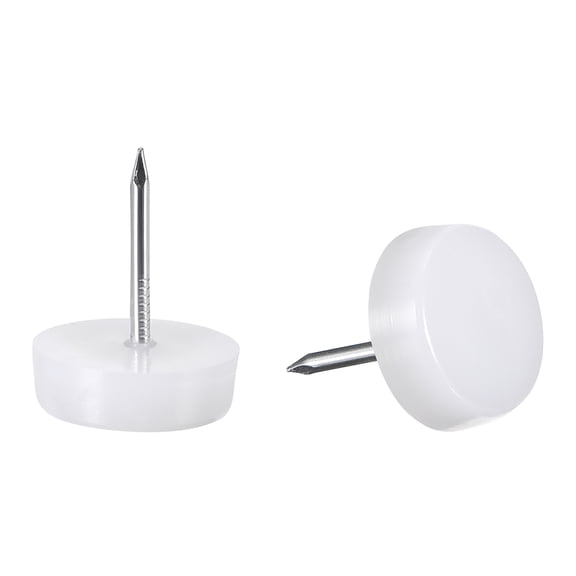 Furniture Feet Nail Chair Table Leg Protector 14mm Dia White 100pcs