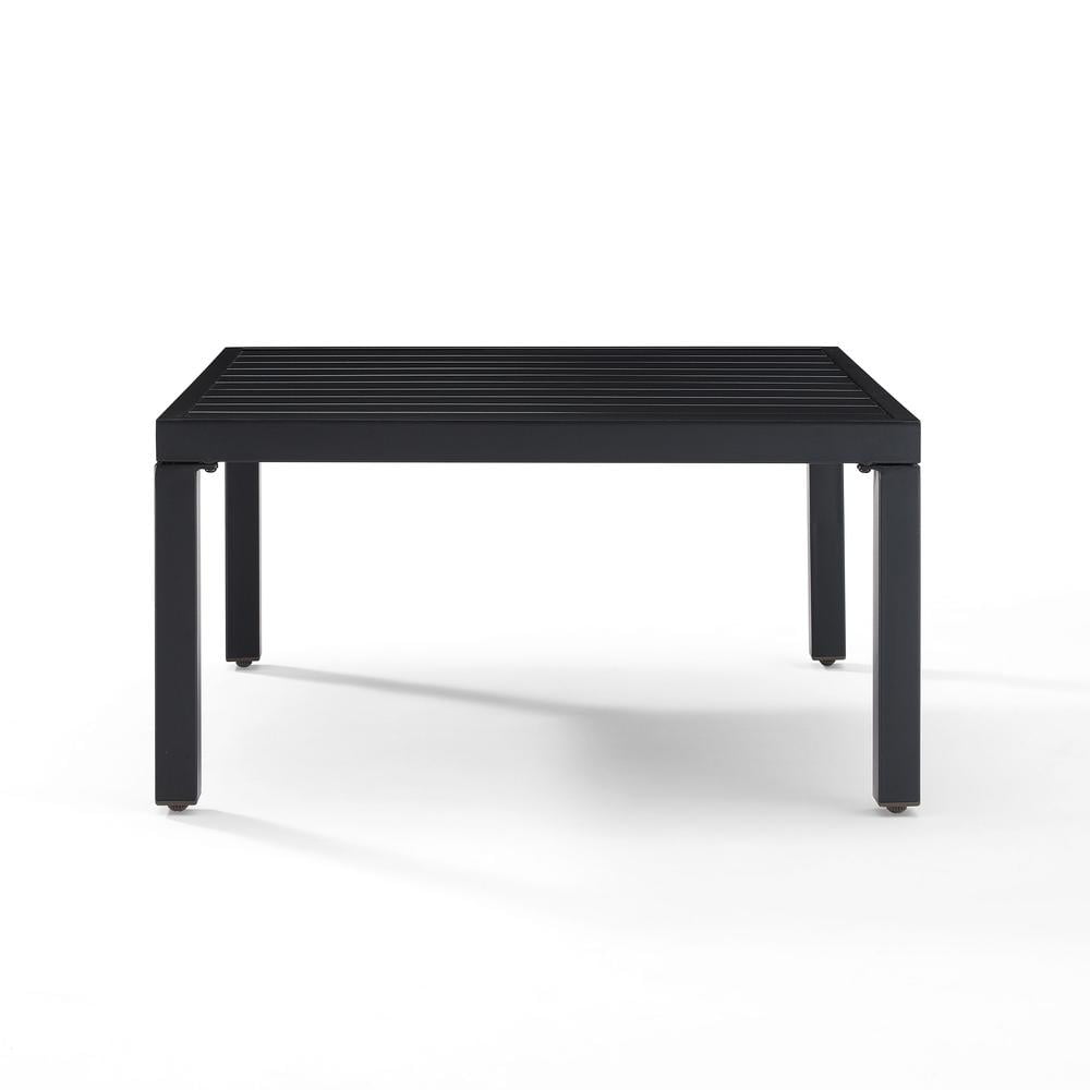 Crosley Furniture Piermont Modern Metal Outdoor Sectional Coffee Table in Black