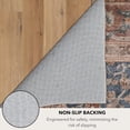 thumbnail image 6 of 5x7 Area Rug - Blue / Brown, 5' x 7' Rectangular, Faux Wool, Machine Made, Low Pile, 6 of 8