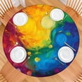 thumbnail image 2 of Colorful Abstract Pattern Round Fitted Tablecloth with Elastic Edge,Dining Table Cover Waterproof,Outdoor Round Tablecloth for Camping,Dining,Indoor and Outdoor, 2 of 7