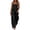 423#Black, variant on Linen Overalls for Women Loose Fit Straps Bib Jumpsuits Square Neck Wide Leg Gardening Overalls w/Pockets Black XL