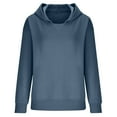 thumbnail image 6 of Xcmzpl Women's Hoodies Cute Solid Color Hooded Sweatshirt Holiday Pullover Tops Workout Long Sleeve Blouses Winter Fashion, 6 of 9