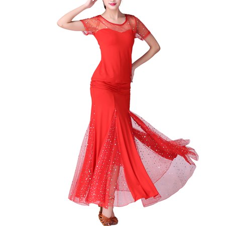 Whitewed Modern Waltz Ballroom Dance Theatre Practice Competition Clothing Gowns Holidays Red