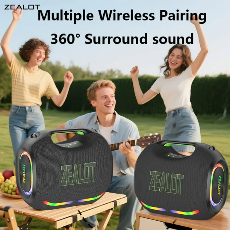 ZEALOT ZE21, 250W Outdoor Speakers Waterproof Wireless: IPX6