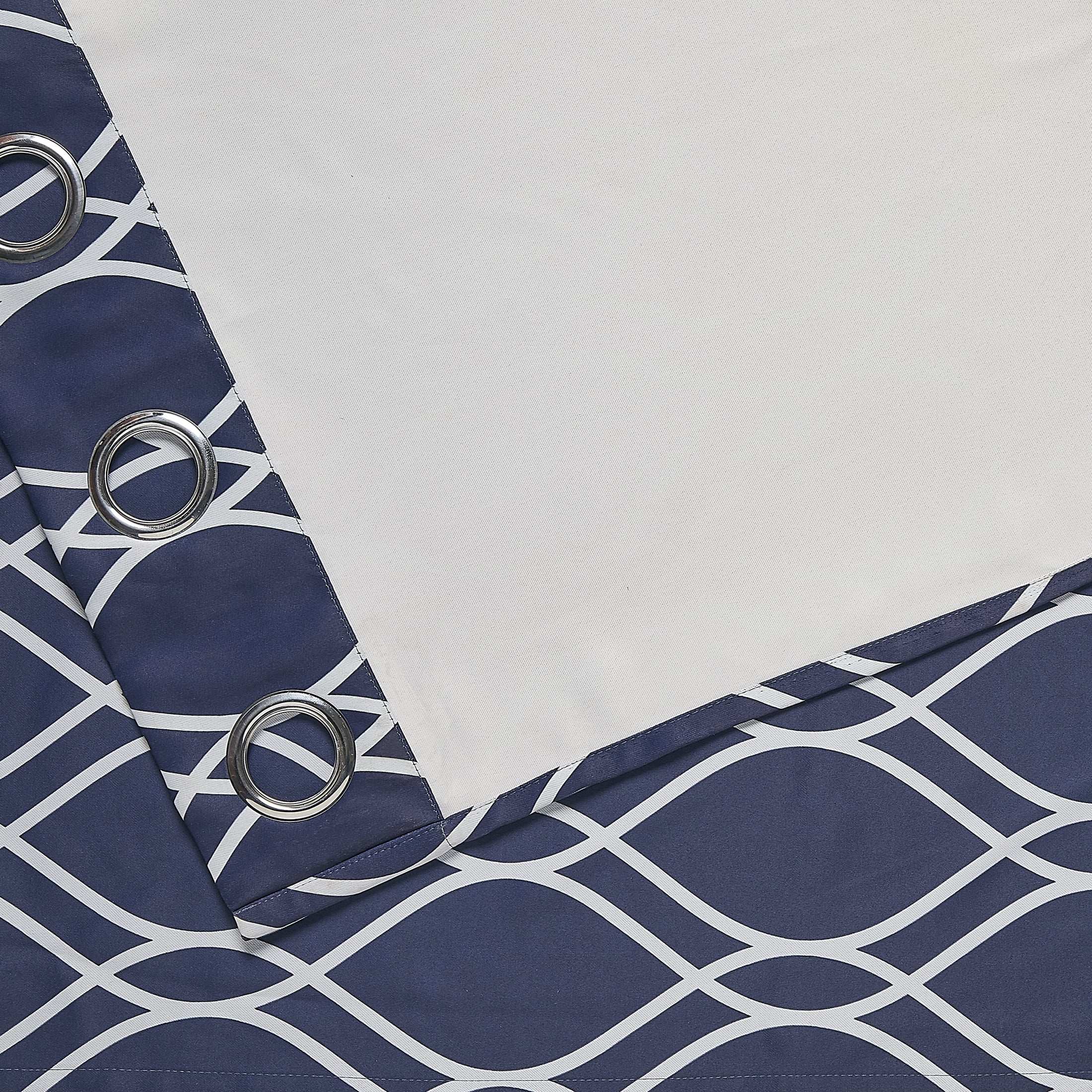 VCNY Home Trevor Ogee Grommet Light-Filtering Curtain Panel Pair, Blue, 38" x 84"