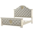 thumbnail image 2 of Jasmine King Size Tufted Upholstery & LED Bed made with Wood in Beige, 2 of 8