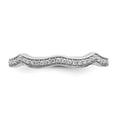 thumbnail image 4 of Solid 14k White Gold Contoured Diamond Curved Notched Wedding Band Ring Size 5.5 (.111 cttw.), 4 of 5