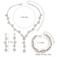 thumbnail image 5 of Faty-T Prom Jewelry Sets Silver Jewelry Set for Brides Bridesmaid Elegant Crystal Prom Earrings Necklace Bracelet Set Bridal Wedding Prom Dresses Costume Jewelry for Women, 5 of 13