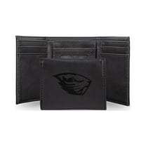 College Rico Industries Oregon State  Black Laser Engraved Trifold Laser Engraved Tri-Fold Wallet - Men's Accessory