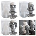 thumbnail image 2 of Halloween Skull Shape Mold Epoxy Plaster Mold Making Soap Candle Jewelry, 2 of 3