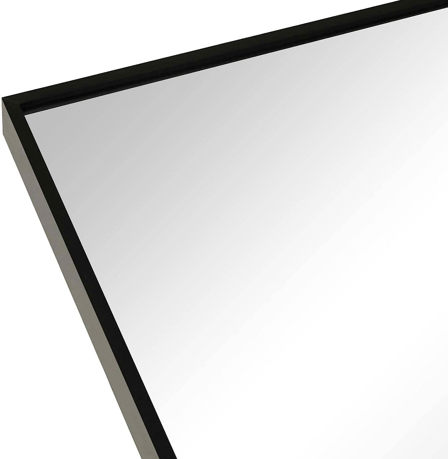 MAYEERTY 24x36 Inch Black Metal Framed Arched Bathroom Wall Mirror, for Large Bathroom Space