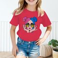 thumbnail image 2 of TOOYOU Girls Top Summer Graphic T-Shirt Kid Cute Casual Round Neck Short Sleeve Tee Multiple Colors Graphic T-Shirt Size 3-4 Years Hot Pink, 2 of 5