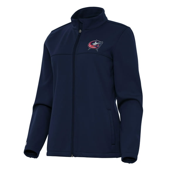 Women's Antigua Navy Columbus Blue Jackets Links 2 Full-Zip Golf Jacket
