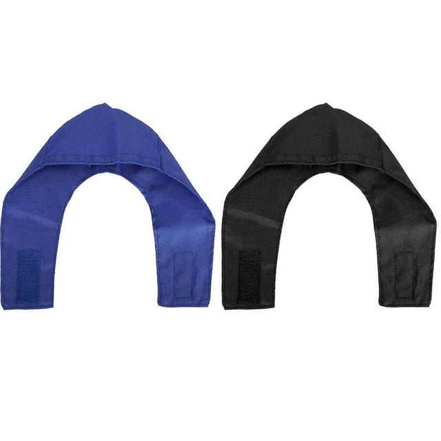 2pcs Pet Cat Muzzle Cover Eyes Mouth Breathable Nylon Cloth Washing Cleaning Supplies(Blue black M)