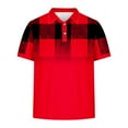 thumbnail image 4 of ZRGHAOYLQ Business Casual Golf Henley Work Shirts Plus Size Button Up V Neck Shirt Tops Mens Big and Tall Short Sleeve Collared Shirts Gym Muscle Plaid Pullover Tshirt, 4 of 5