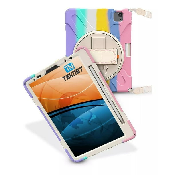 Funda resistente a golpes para iPad Air 5 10.9 A2589 A2591 Teknet Rosa Multicolor