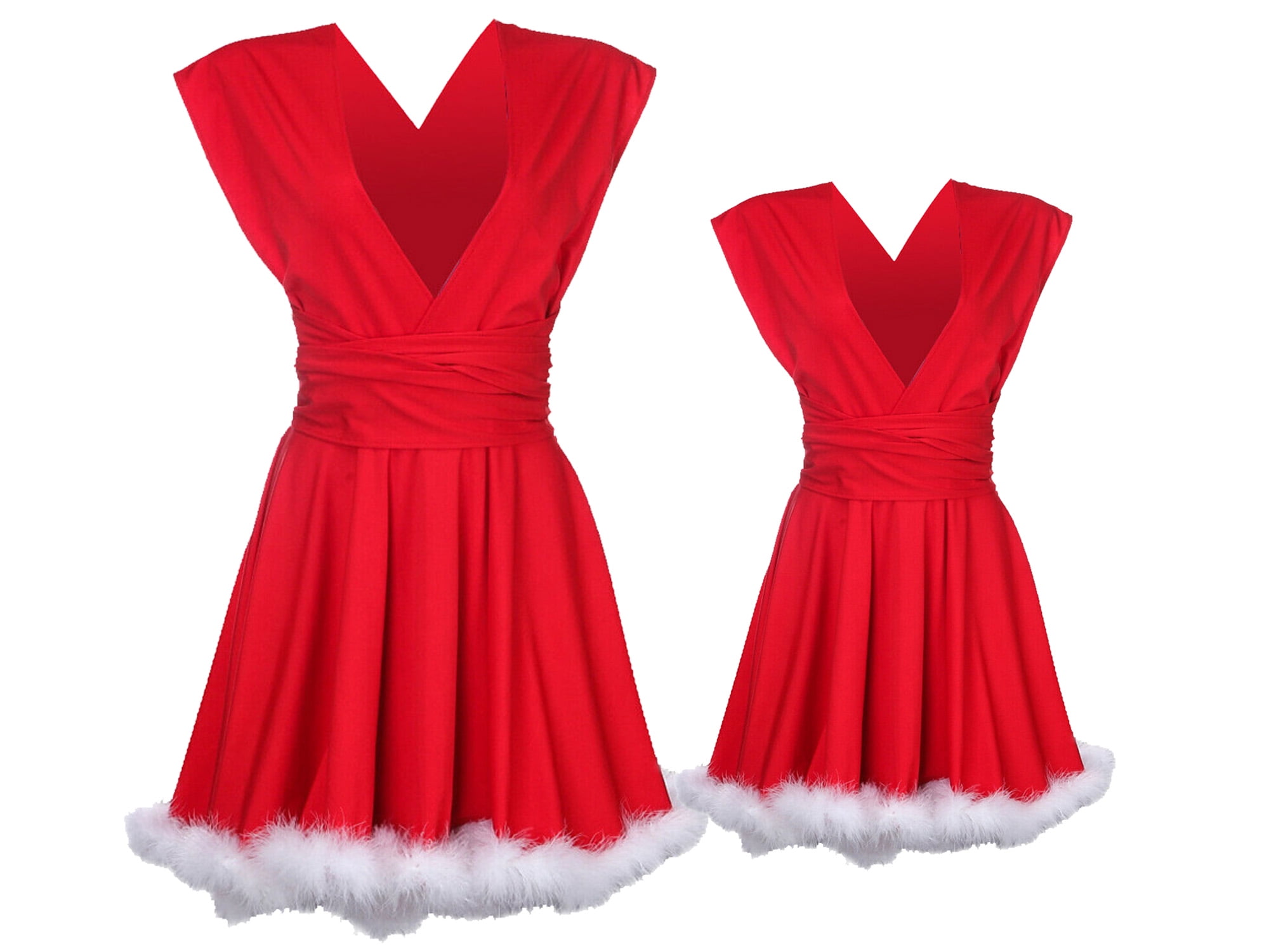 mother and daughter christmas swing dresses