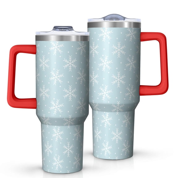 Christmas 40oz Tumbler– Stainless Steel Insulated Tumbler with Handle and Straw, Large Capacity Travel Cup for Hot & Cold Drinks