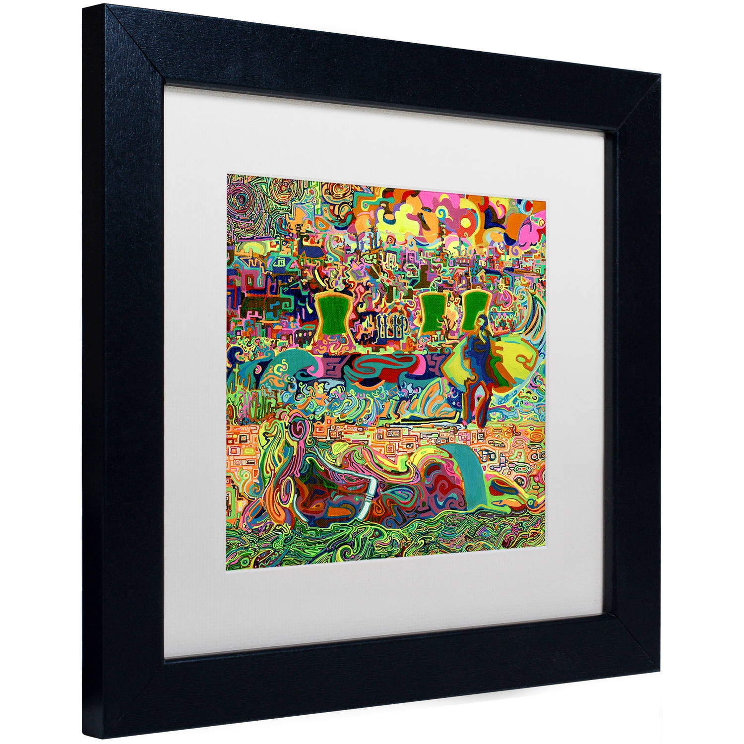 Trademark Fine Art "Fukushima Beach Party" Canvas Art by Josh Byer, White Matte, Black Frame