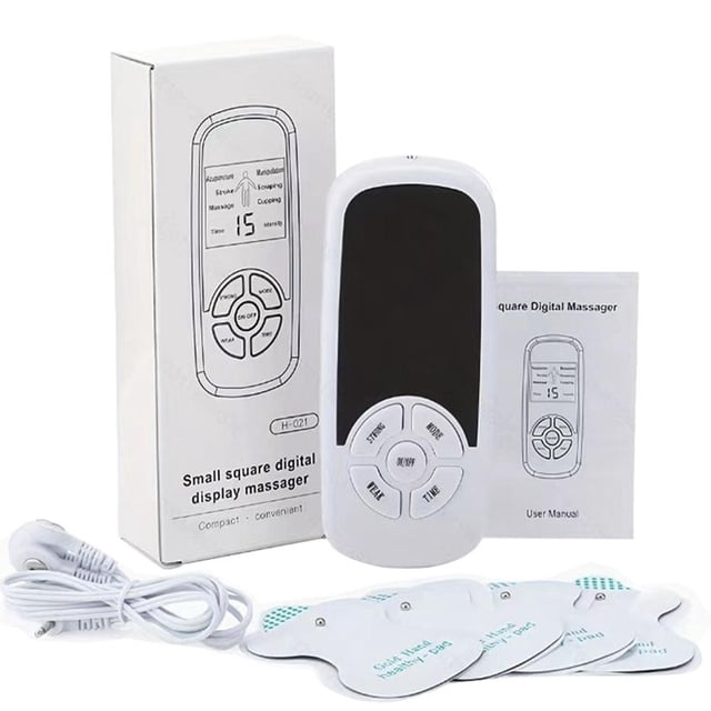 EMS Pulse Electric Muscle Stimulator & TENS Unit, Back Neck Body Massager for Pain Relief, Acupressure Therapy Device with Multiple Modes, Portable & Rechargeable (USB/Battery)