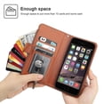 thumbnail image 4 of Funda tipo cartera para iPhone 6 Plus y 6s Plus con cordón y tarjetero de piel sintética, 4 of 5