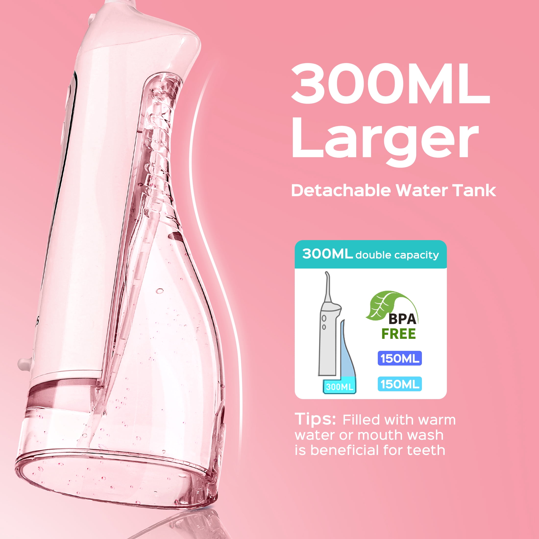 COSLUS Water Dental  Flosser Electric Toothbrush Combo,2-in-1 Oral Clean Kit For Teeth,Braces,Gums Care,Brushing Flossing for Family,Travel Use,Pink