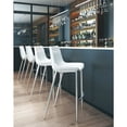 thumbnail image 4 of Magnus Barstool White & Silver Barstool, Modern Style, Plush and durable faux leather fabric, Plywood, Indoor Bar, 4 of 11