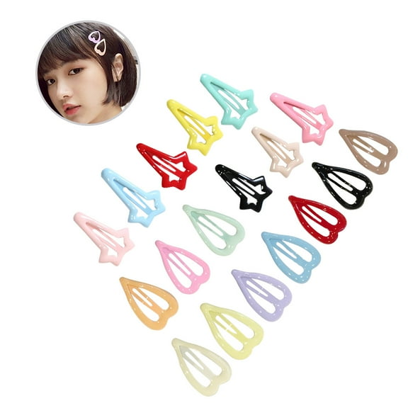 SEWCHICS 20 Pcs Toddler Snap Hair Clips Assorted Colors Hair Accessories for Daily Wear and Party